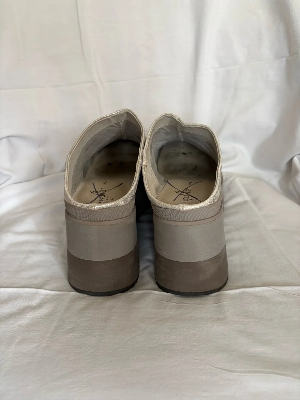 Coach Metallic Silver Platform Clogs